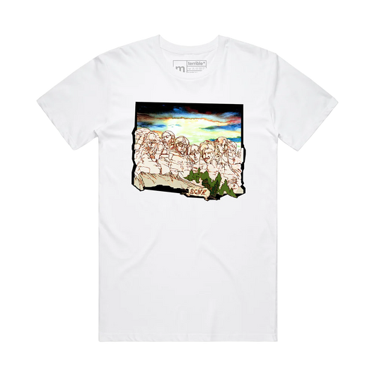 Mt Rushmore white tee